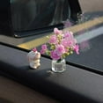 thumbnail image 2 of HeeHom Cute Bunny Flower Car Decor for Women - Dashboard Mirror Ornament Accessories, Kawaii Car Interior Decorations Gifts, 2 of 7