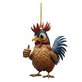 thumbnail image 1 of Christmas Tree Chicken Shape Ornament Realistic Appearance Cartoon Hanging Pendant Car Key Ring Decoration Gift, 1 of 10