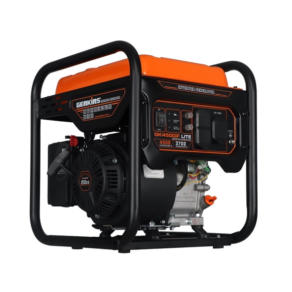 Genkins 4500 Watt Open Frame Inverter Generator 30 Amp Pure Sine Wave Noise Reduced 50% 55lbs EPA complied Gas Powered