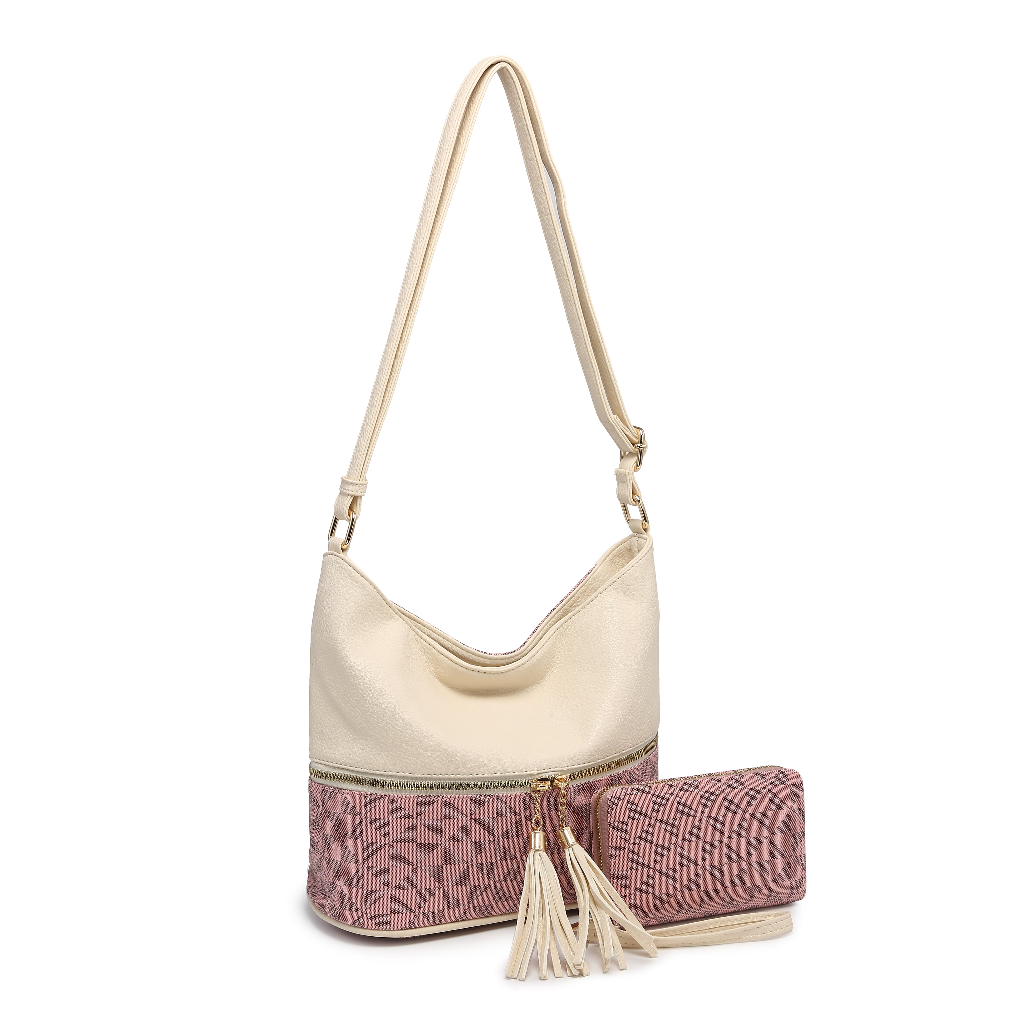 10 1/2 x 7 1/2 x 2 Gold on White Snakeskin Print Adjustable Straps 7 Pockets Cross body or Shoulder Purse Light Weight