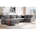 thumbnail image 3 of shunda K Modular Sectional Sofa with Ottoman L Shaped Corner Sectional for Living Room, Office, Spacious Space, Gray, 3 of 5