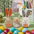 thumbnail image 5 of Set Of 3 Easter Egg Decorations for Home Indoor, Wooden 5.9"H Decorative Easter Bunny Eggs Figurines, Spring Table Centerpieces Living Room Tabletop Tiered Tray Mantel Shelf Office Desk Decor, 5 of 7