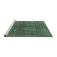 thumbnail image 2 of Ahgly Company Machine Washable Indoor Round Solid Turquoise Blue Modern Area Rugs, 3' Round, 2 of 4