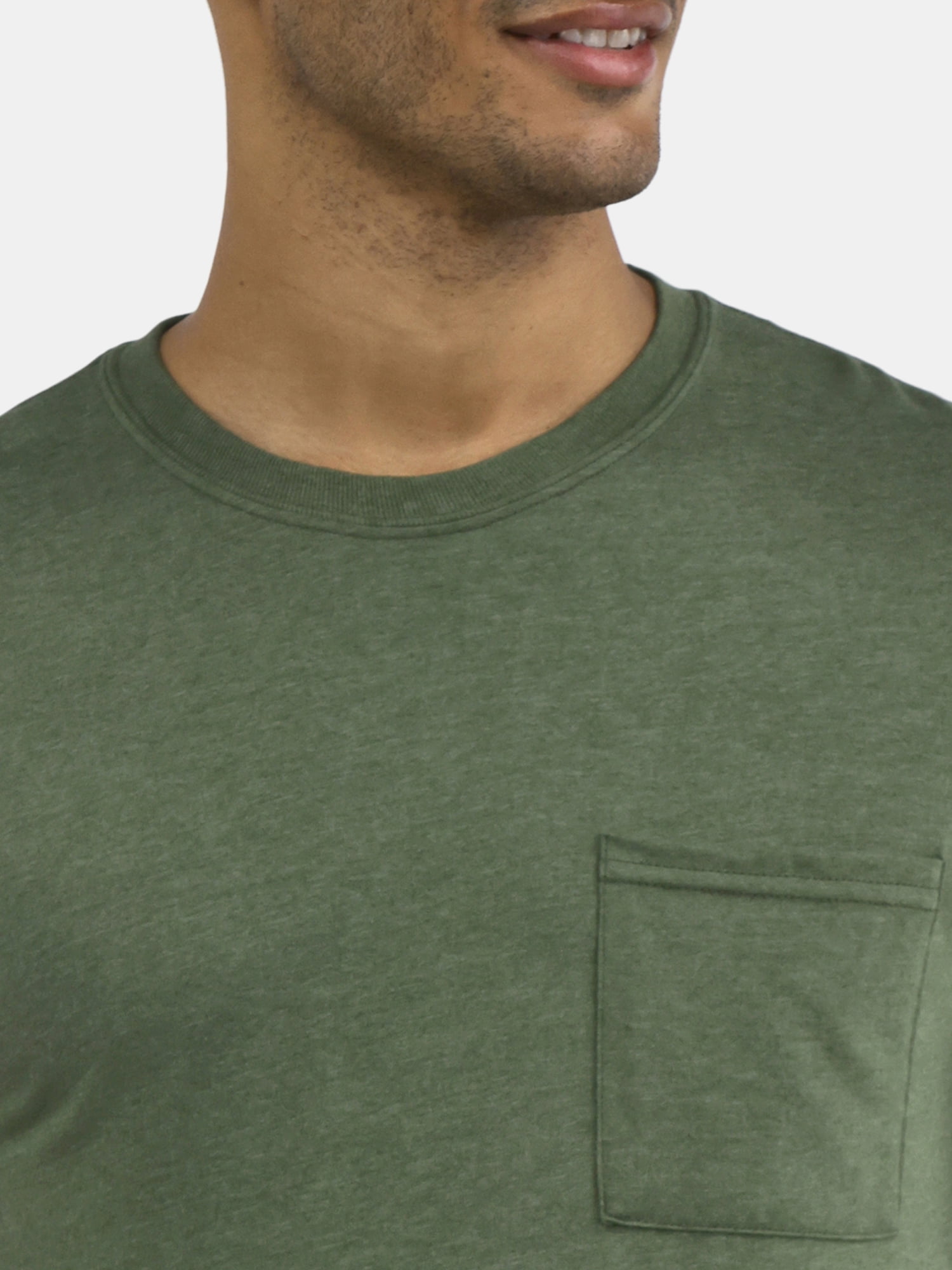 Athletic Works Men's and Big Men's Cotton Pocket Tee, Sizes XS-5XL and Tall Sizes