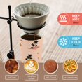 thumbnail image 5 of 500ml Stainless Steel Coffee Mug with Portable Beige Strap Vacuum Insulated Ceramic Coated Coffee Tumbler Palm Trees and Suns Pattern, 5 of 8