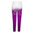 thumbnail image 4 of BLVB Christmas Leggings for Women Fall Winter Stretchy Lounge Pants Snowflake Printed Casual Comfy Trousers for Vacation, 4 of 5