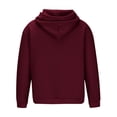 thumbnail image 4 of RYRJJ Mens Fleece Lined Hoodies Button Collar Drawstring Hooded Pullover Sweatshirt Casual Long Sleeve Tops Shirts with Pocket(Wine,M), 4 of 5