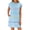 Blue, variant on Sequins Striped Print Cap Sleeve Women Mini Shirt Dress with Pocket