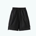 thumbnail image 4 of Piuwrlz Athletic Shorts Boys Short Pants Solid Color Single Piece Short Trousers Black Size 7-8 Years, 4 of 5