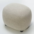 thumbnail image 6 of Round Boucle Upholstered Ottoman Chair, Footstool with Soft Padded Seat, Fully Assembled Modern Sofa Couch Footrest, Extra Seating for Bedroom Entryway, Taupe(18.5" D x 23" W x 16.5" H), 6 of 13