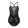 thumbnail image 4 of iEFiEL Women's Sequin Fringe Tassel Leotard Latin Samba Jazz Dance Dress Ballroom Performance Black M, 4 of 6