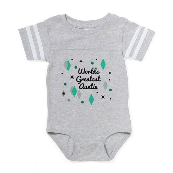 CafePress - World’S Best Auntie Midcentury - Cute Infant Baby Football Bodysuit