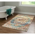 thumbnail image 2 of Linon Eisel Washable Area Rug Collection, Teal and Orange, 3' x 5', 2 of 6