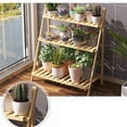 thumbnail image 4 of Shelf Bamboo Flower Stand Pot Display Shelf Folding Multi Tier Plant Organizer Rack for Living Room Balcony, 4 of 8