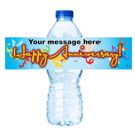 Happy Anniversary Party Decoration 15ct Water Bottle Labels Stickers