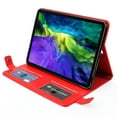 thumbnail image 3 of for iPad Pro 11" 2024 M4 5th Geneartion A2836/A2837/A3006 PU Leather Case, with Pencil Holder, Money Pocket, Shoulder/Hand Strap, Card Slots Kickstand Flip Cover, Full Body Protection, Red, 3 of 8