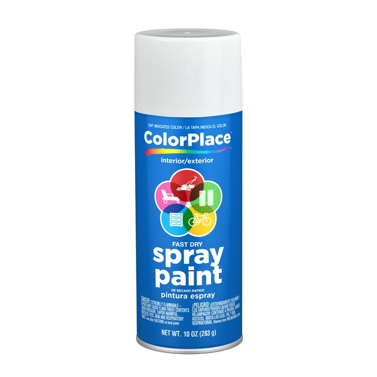 ColorPlace 25000A007 ColorPlace White Gloss 10 oz Spray Paint Multi Surface 1 Piece 1 Pack