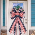 thumbnail image 2 of Qocolhg Large 4th of July Patriotic Bows for Wreath,American Flag Wreath Bows Stars Decor American Flag Bow for Indoor Outdoor,Red with Blue Stars Bunting Independence Day Party Holiday Decorations, 2 of 6