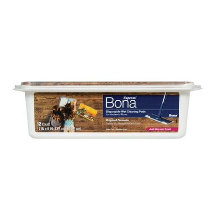 Hardwood Broadsword - Bona Express™ Disposable Wet Cleaning Pads for Hardwood Floors, 12 count