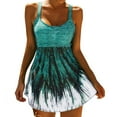 thumbnail image 1 of Women’s Plus Size Swimwear Floral Tankini Set Ruched Modest Two Piece Skirt Swimsuit, 1 of 9