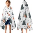 thumbnail image 3 of Multicolor Christmas Forest Pattern Hooded Bath Towel，60"x35" for Ages 3 To 12 Kids, Quick Dry Lightweight Soft Microfiber Hood Beach Towel Cover Up for Kids, 3 of 7