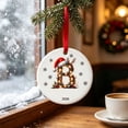 thumbnail image 2 of Linnome 2026 Christmas Initial Letter Ornament Acrylic Alphabet Hanging Ornament With Santa Hat Design Letter Xmas Keepsake Personalized Christmas Tree Decoration Gift For Family Friends, 2 of 7