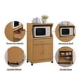 Hodedah Wheeled Microwave Island Cart with Drawer and Storage