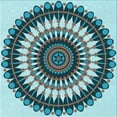 thumbnail image 1 of Ahgly Company Indoor Square Patterned Tron Blue Area Rugs, 4' Square, 1 of 6