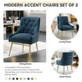 thumbnail image 5 of SEYNAR Modern Velvet Dining Chairs Set of 2, Tufted Back Accent Chair for Living Room,Navy, 5 of 6