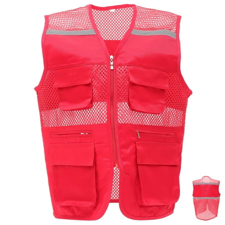 

Reflective Safety Vest Volunteer Safety Vest Bright Color Vest with Pockets Practical Safety Vest
