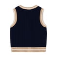 thumbnail image 7 of SHTXOZHI Boys Girls Sweater Vest Cute Uniform V Neck Sleveeless Waistcoat Toddler Kids 3-9 Years, 7 of 7