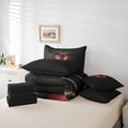 thumbnail image 6 of Homewish Love Heart 7-Piece Queen Bedding Set - Gothic Black Red, 6 of 8