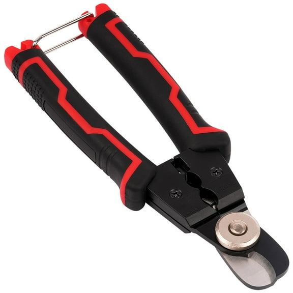 7" Heavy-Duty Carbon Steel Cable Cutter/Stripper with Non-Slip Ergonomic Grip