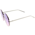 thumbnail image 3 of zeroUV Female Large Rimless Womens Fashion Oversize Gradient Two-Toned Lens Round Sunglasses 65mm (Silver / Purple Pink Fade) - 65mm, 3 of 4