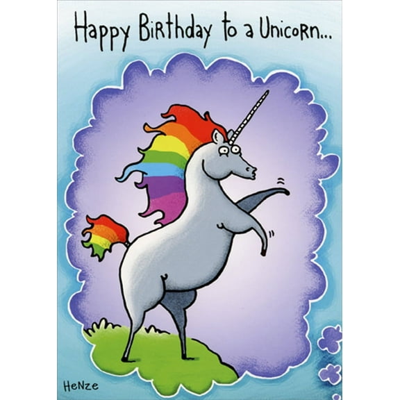 Oatmeal Studios Happy Birthday Unicorn Funny / Humorous Feminine Birthday Card for Her / Woman
