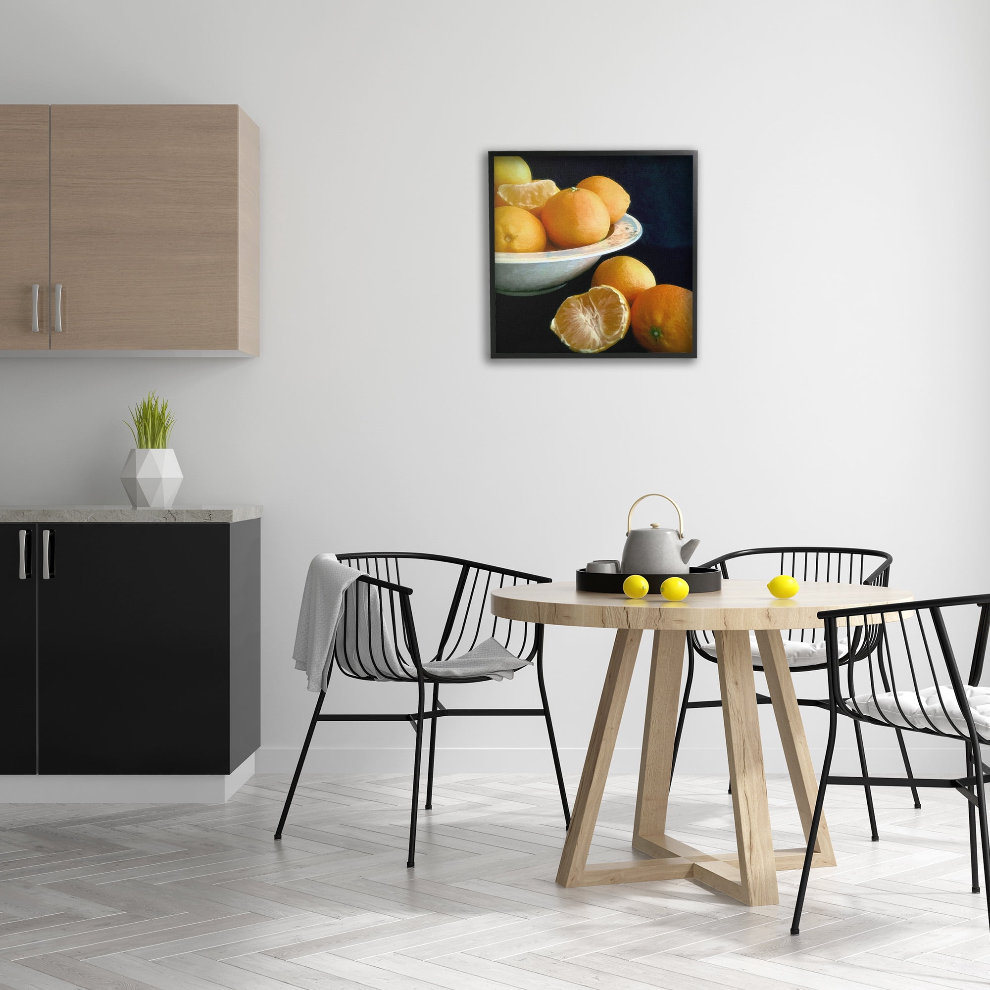 Stupell Industries Peeled Oranges Still Life Food & Beverage Painting Black Framed Art Print Wall Art, 24 x 24
