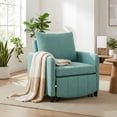 thumbnail image 5 of YIKEMA 4-in-1 Convertible Sleeper Chair Bed, 84 Inch Extra Long Pull Out Sofa for Tall Guests, Adjustable Backrest Lounge with Side Storage & Metal Frame, 500 lbs Capacity, Blue, 5 of 8