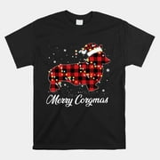 Red Plaid Buffalo Corgi Merry Christmas Pajamas Shirt