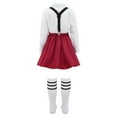 thumbnail image 2 of Rswnyirn Girls School Uniform Outfits Shirt Tops with Suspender Skirt and Bow tie Socks Schoolgirls Type A Burgundy 170, 2 of 6