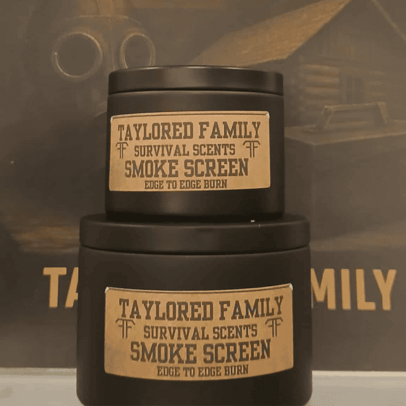 The Taylored Family Survival Scents 8 oz. Smoke Screen Scented Candle, Hand-Poured Beeswax Blend