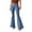 Blue, variant on ABATAB Bell Bottom Jeans for Women Mid Waisted Stretchy Pull on Jeans Wide Leg Skinny Hem Fashion Denim Flare Pants
