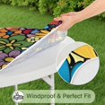 thumbnail image 5 of Pioneer Flower Floral Print Pattern Round Fitted Tablecloth with Elastic Edge,Dining Table Cover Waterproof,Outdoor Round Tablecloth for Camping,Dining,Indoor and Outdoor, 5 of 7