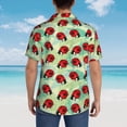 thumbnail image 6 of Daiia Red Ladybugs And Leaf Hawaiian Shirt for Men Gentle Cotton Regular Short Sleeve Casual-Medium, 6 of 9