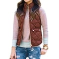 thumbnail image 2 of Aunavey Women's Stand Collar Lightweight Gilet Padded Quilted Zip Vest, 2 of 6