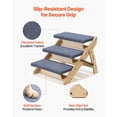 thumbnail image 5 of VEVOR Wood Pet Stairs, 3-Step Dog Stairs for Beds, Sofa & Cars, 150lbs Load Capacity, Floded Flat Design, Stable & Sturdy Cat & Dog Step Ladder for Small Medium Large Older Pet Puppy Essentials, 5 of 9