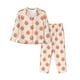 thumbnail image 1 of Balery Orange Peach Conjunto de Pijama con Estampado para Mujer, Conjunto de Dos Piezas con Manga Larga, Ropa de Dormir Suave con Bolsillos, Pijamas Cómodos-Large, 1 of 7