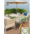 thumbnail image 5 of Outdoor Tablecloth with Umbrella Hole for Patio/Picnic/Party/Camping, Spring Eucalyptus Leaves Waterproof Table Cloth Rectangle Table Cover Washable, Farmhouse Botanical Burlap Paid (60"x 102"), 5 of 8