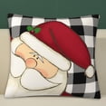 thumbnail image 6 of Luoshdecor Christmas Plaid Pillow Covers 18 x 18 in,Black White Checked Xmas Snowmen Santa Claus Pillowcase for Couch Sofa Bedroom Decor, 6 of 6