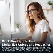 BLUE CUT Blue Light Glasses for Screen Time Blue Light Blocking Computer Glasses Adult Black Blue