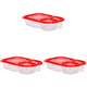 thumbnail image 1 of Contenedor Frutas 3 Compartimentos Caja Bento PP Reutilizable para Estudiantes () Rojo, 1 of 2